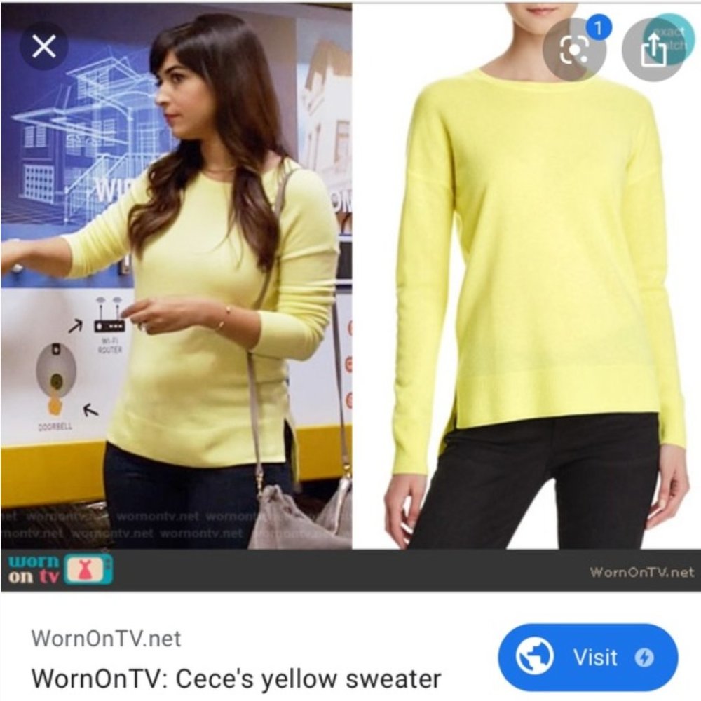 Aqua High low crewneck cashmere sweater dandelion | M